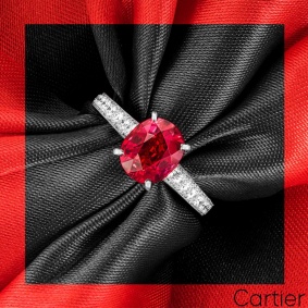 Cartier Platinum Ruby & Diamond Ring 2.36ct